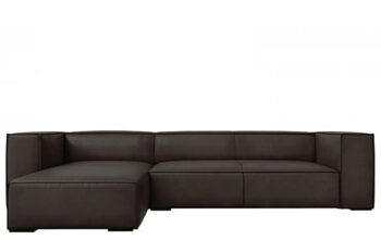 4 seater leather corner sofa "Agawa" - graphite