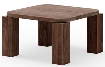 Designer solid wood coffee table "Atlas* smoked oak - 60 x 60 cm