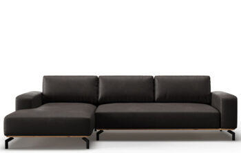 5 seater designer leather corner sofa "Marc" - graphite