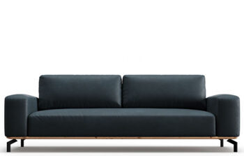3 seater designer leather sofa "Marc" - dark blue