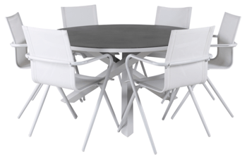 Gartenmöbel Set „Copacabana“ / Tisch Ø 140 cm + 6 Stühle