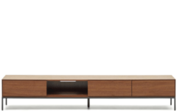 Design Lowboard „Valencia“ 195 x 35 cm - Nussbaum/Schwarz
