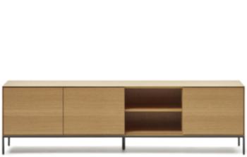Design Lowboard „Valencia“ 195 x 55 cm - Eiche/Schwarz