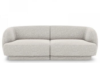 2 seater design sofa "Miley" - chenille light gray
