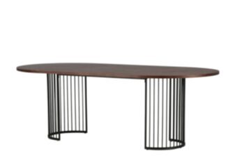Oval design dining table "Hamneskär" 220 x 110 cm, walnut