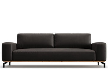 3 seater designer leather sofa "Marc" - graphite