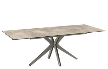 Extendable designer dining table "INFLUENCE" ceramic, cement gray - 150-230 x 100 cm