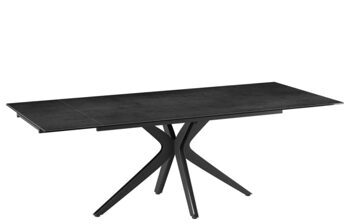 Extendable designer dining table "INFLUENCE" ceramic, titanium - 150-230 x 100 cm