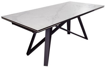 Extendable designer dining table "Atlas" in ceramic 180-220-260 x 90 cm - marble look