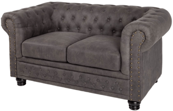 2-Sitzer Sofa „New Chesterfield“ Vintage - Grau/Taupe