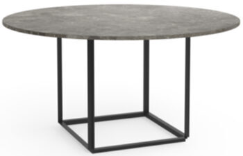 Designer marble dining table "Florence" Gris du Marais marble / black - Ø 145 cm