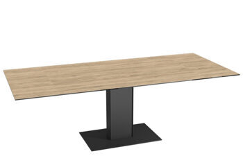 Extendable designer dining table "Connexion" ceramic light oak 150-230 x 100 cm