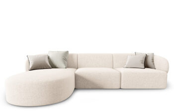 4 seater design corner sofa "Chiara" Chenille - Left