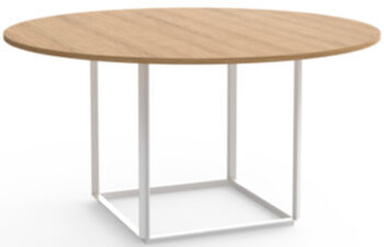 Designer solid wood dining table "Florence" oak nature / white - Ø 145 cm