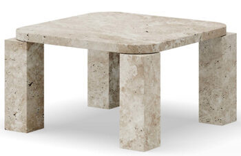 Designer coffee table "Atlas* travertine - 60 x 60 cm