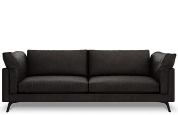 3 seater designer leather sofa "Camille" - graphite