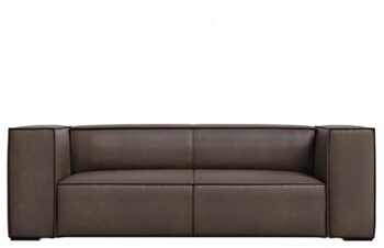 2 seater leather sofa "Agawa" - olive brown