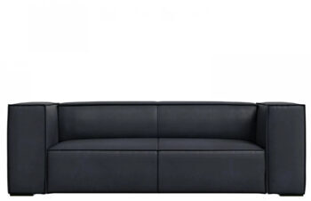 2 seater leather sofa "Agawa" - dark blue