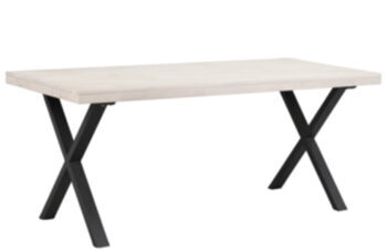 Solid wood table "Brooklyn X" oak white