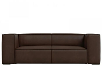 2 seater leather sofa "Agawa" - dark brown