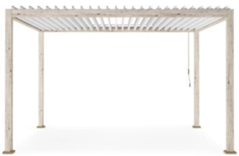 Pergola avec toit à lamelles "Ocean" 300 x 400 cm, Rustic/Blanc