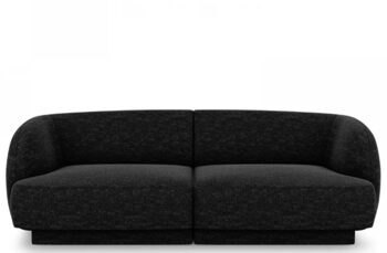 2 seater design sofa "Miley" - chenille black