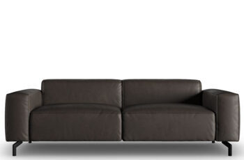 3 seater designer leather sofa "Paradis" - graphite