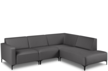 Canapé d'extérieur modulaire de haute qualité "Kos" 248 x 203 cm / gris foncé