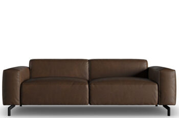 3 seater designer leather sofa "Paradis" - dark brown