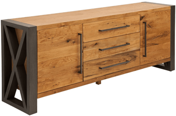 Large solid wood sideboard "Thorus" - 200 x 81 cm, wild oak oiled