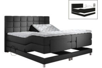 Premium box spring bed "Dubai" electronically adjustable with remote control, 180 x 200 cm - Black