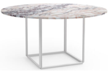 Designer Marble Dining Table "Florence" White Viola Marble / White - Ø 145 cm