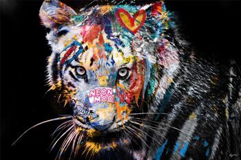 Hand painted art print "Comic Art Tiger" 80 x 120 cm