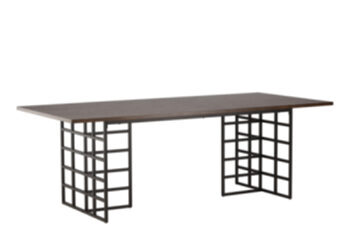 Rectangular design dining table "Ystad" 220 x 100 cm, mocha