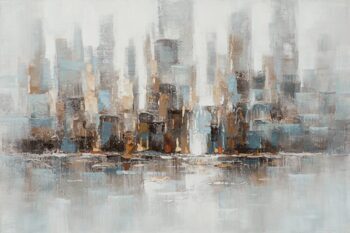 Hand painted picture "abstract skyline" 80 x 120 cm