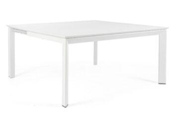 Square extendable garden table "Konnor" 110-160 x 160 cm - White
