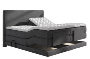Premium box spring bed "AMPERA" electronically adjustable with remote control, 160 x 200 cm - gray