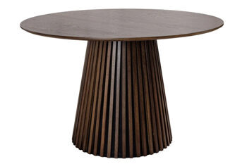 Table de salle à manger ronde design "Walhalla" Ø 120 cm, chêne foncé