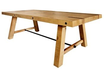 Table de salle à manger en bois massif recyclé "Finca" brun vintage, 240 x 110 cm (plateau de table : 8 cm)