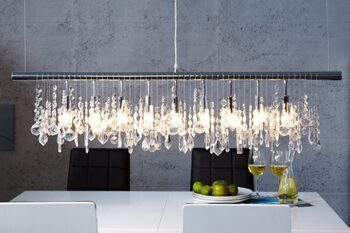 Hanging lamp "Diamonds" 9-flame, 120 cm - Clear