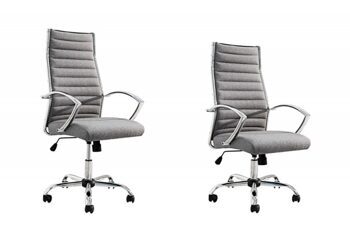 Height adjustable office chair "Niverta" - textured fabric gray