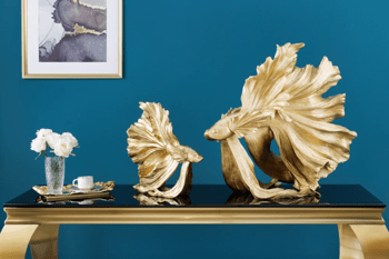 Design Skulptur „Crowntail“ 32 x 36 cm, Gold