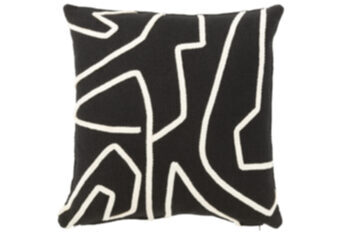 Lines" cushion including filling 43 x 43 cm - Black