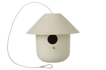 Cute birdhouse "PAM" with hanging wire - White
