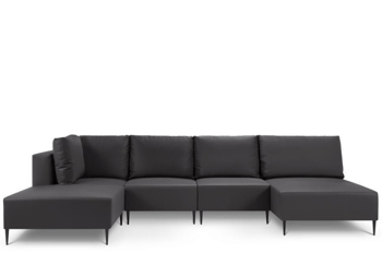 Outdoor Panorama 5 seater corner sofa "Fiji" 337 x 184 cm - Black