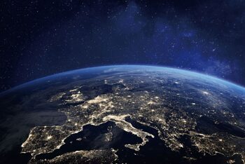 Glasbild „Die Erde aus dem Weltall“ 80 x 120 cm