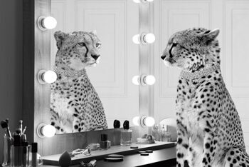 Glass picture "Cheetah Starlet" 80 x 120 cm