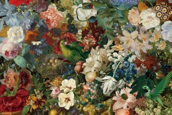 Glasbild „Nostalgische Blumen“ 100 x 150 cm