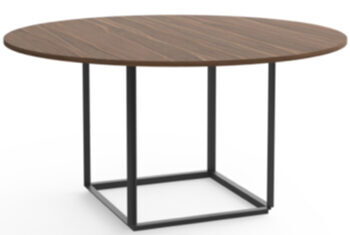 Designer solid wood dining table "Florence" walnut / black - Ø 145 cm