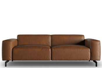 3 seater designer leather sofa "Paradis" - Brown